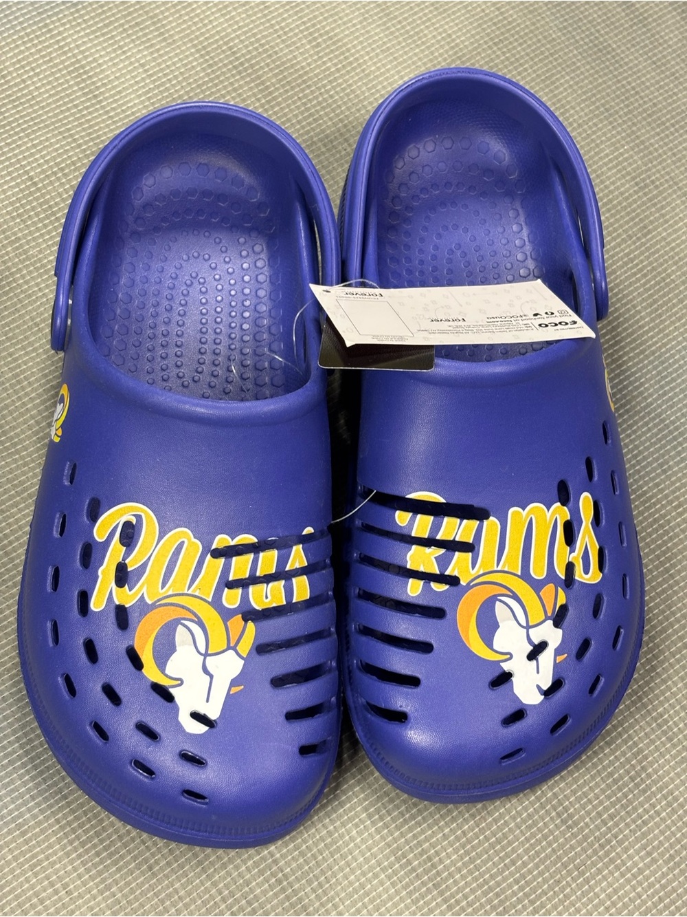 FOCO NFL Los Angeles Rams Womens Clogs
Shoes Size Large 9-10 NWT Royal Blue